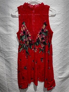 Free People Intimately Free People Sleep Chemise Floral Lace Coral Pink Small